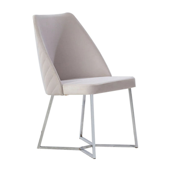 19 Inch Side Chair, Set of 2, Chevron Pattern, Contoured, Microfiber, White - BM311066