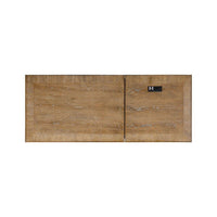 59 Inch Lift Top Desk, 2 Drawers, USB Ports, Solid Wood, White, Oak Brown - BM311069