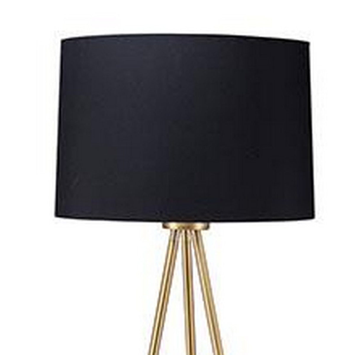 Zeri 59 Inch Floor Lamp, Modern Style Tripod Legs, Metal, Black and Gold - BM311071