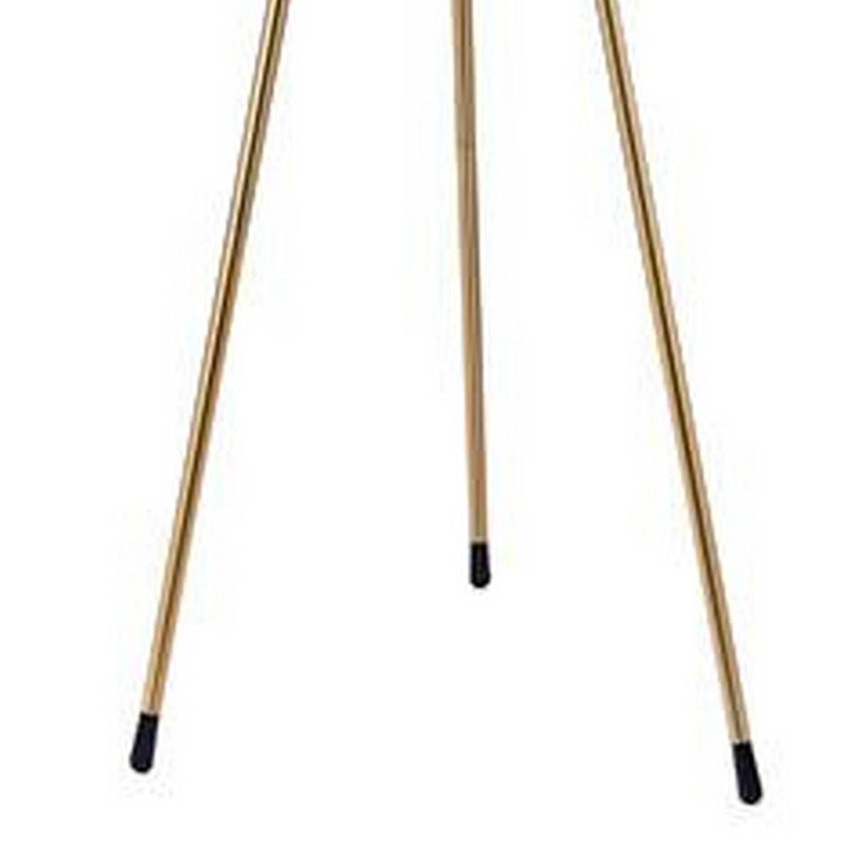 Zeri 59 Inch Floor Lamp, Modern Style Tripod Legs, Metal, White and Gold - BM311072