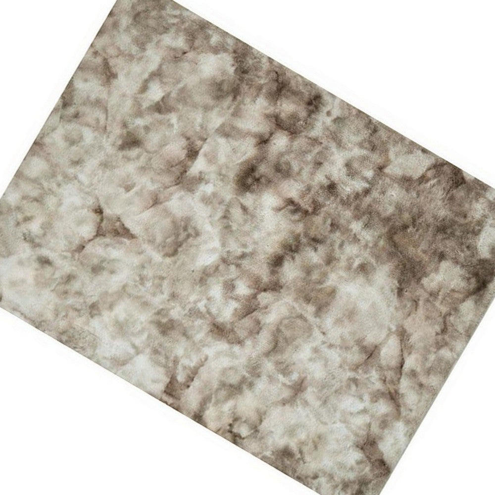 Ica 5 x 7 Area Rug, Non Slip Canvas Backing, Tie Dye Polyester, Beige - BM311083