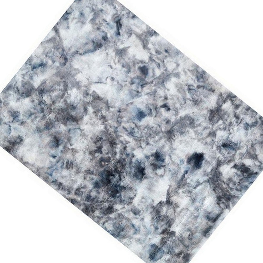 Ica 5 x 7 Area Rug, Non Slip Canvas Backing, Tie Dye Polyester, Gray - BM311084