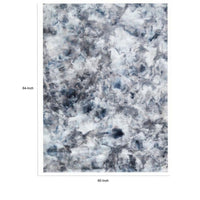 Ica 5 x 7 Area Rug, Non Slip Canvas Backing, Tie Dye Polyester, Gray - BM311084