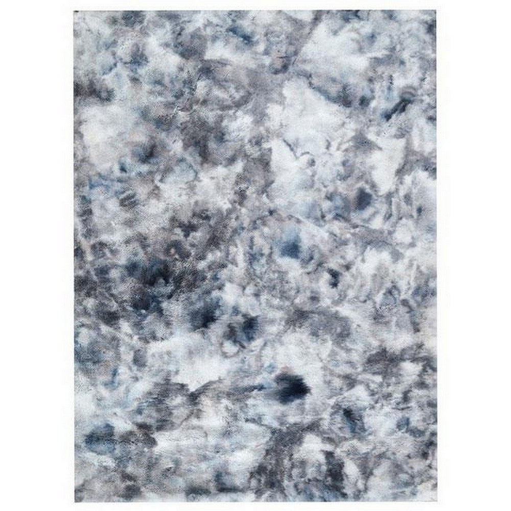 Ica 5 x 7 Area Rug, Non Slip Canvas Backing, Tie Dye Polyester, Gray - BM311084