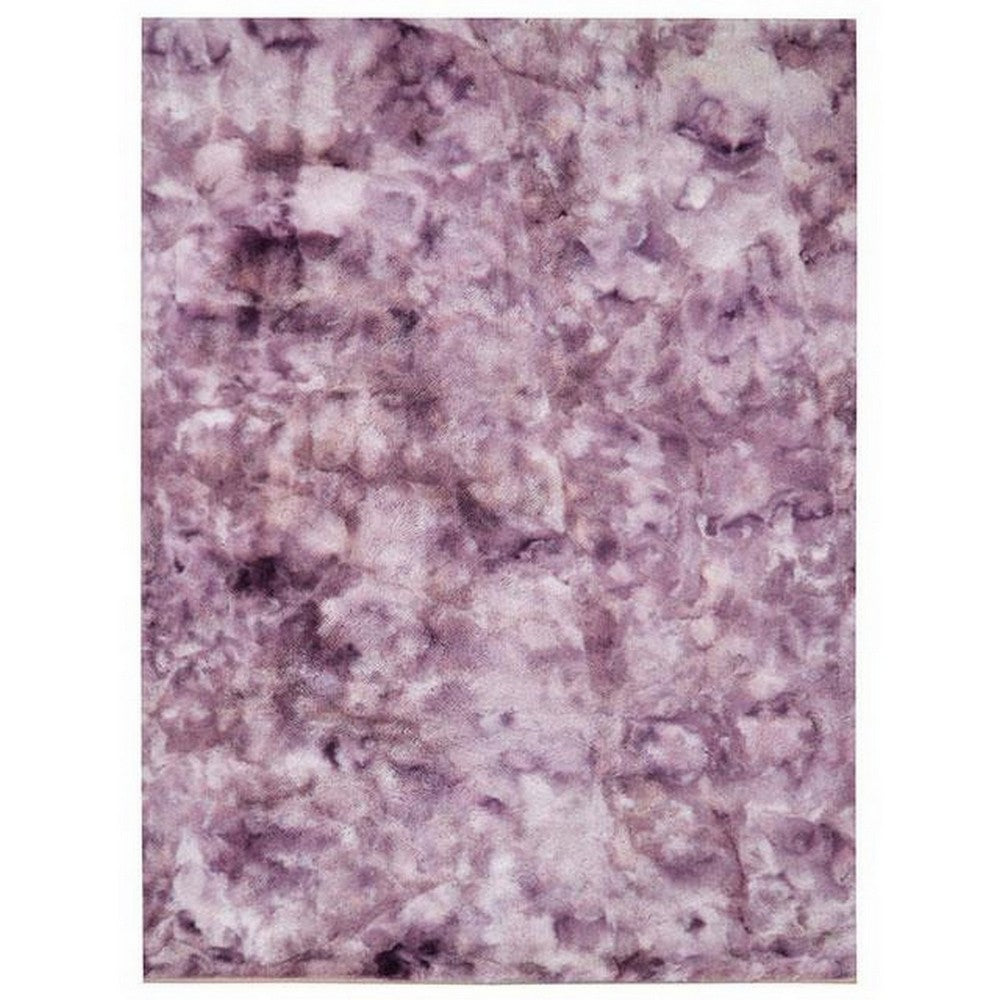 Ica 5 x 7 Area Rug, Non Slip Canvas Backing, Tie Dye Polyester, Purple - BM311085