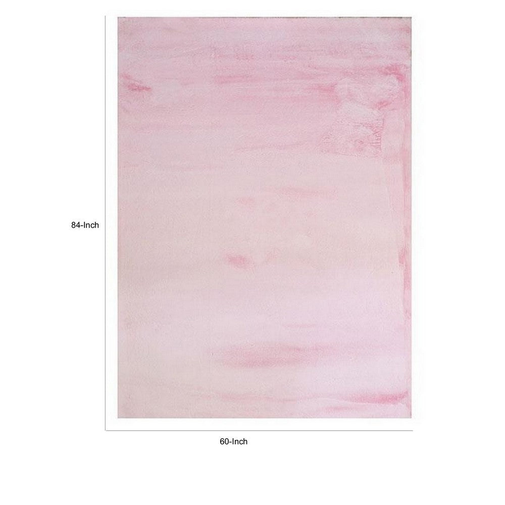 Ica 5 x 7 Area Rug, Non Slip Canvas Backing, Tie Dye Polyester, Pink - BM311087