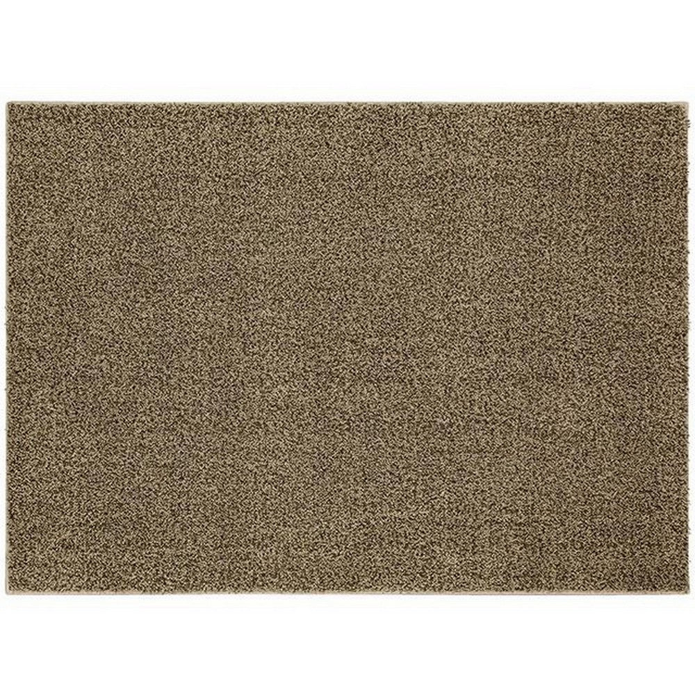 Dufu 8 x 10 Area Rug, Large, Hard Latex Backing, Polyester, Dark Beige - BM311091