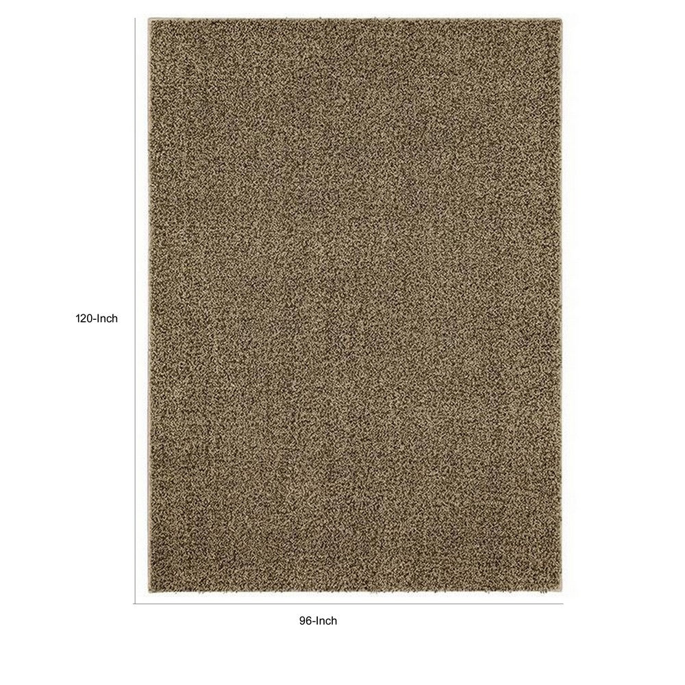 Dufu 8 x 10 Area Rug, Large, Hard Latex Backing, Polyester, Dark Beige - BM311091