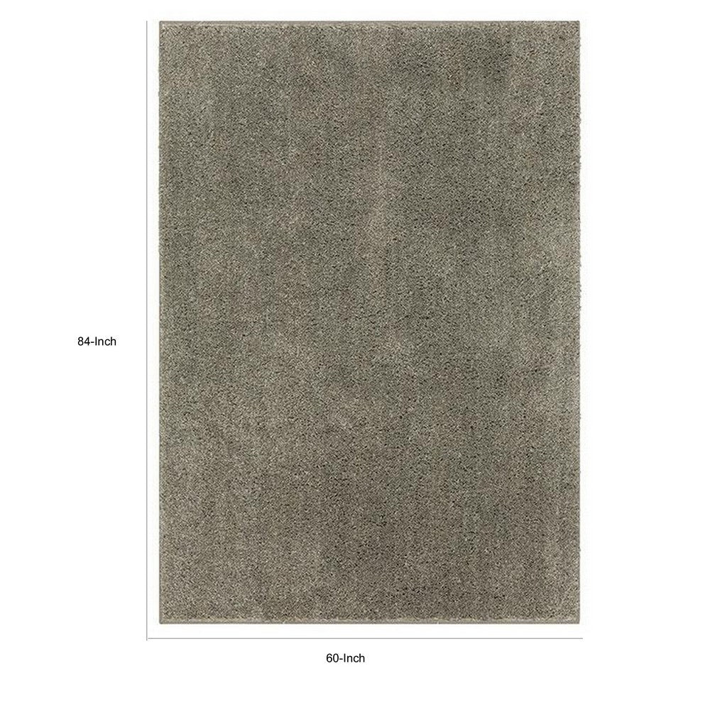 Dufu 5 x 7 Area Rug, Medium, Hard Latex Backing, Polyester, Warm Gray - BM311094