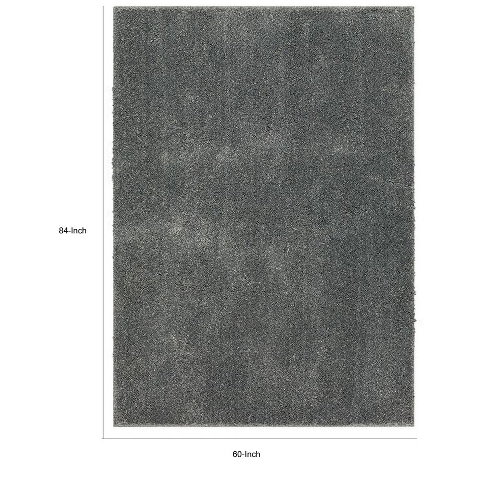 Dufu 5 x 7 Area Rug, Medium, Hard Latex Backing, Polyester, Smoke Gray - BM311096