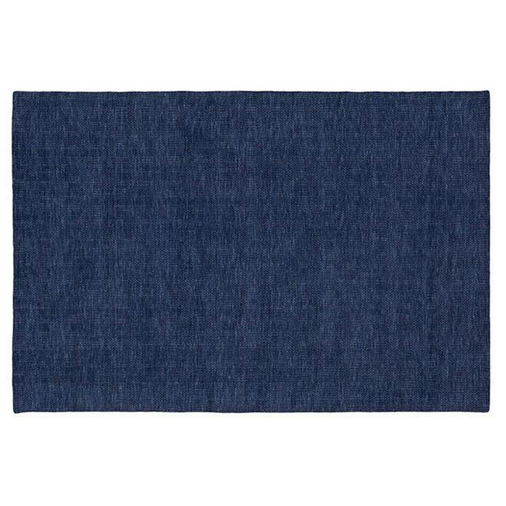 Shey 5 x 8 Area Rug, Medium, Hand Loomed Wool, No Backing, Navy Blue - BM311097