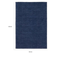 Shey 5 x 8 Area Rug, Medium, Hand Loomed Wool, No Backing, Navy Blue - BM311097