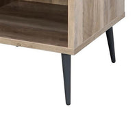 Carly 22 Inch Side End Table, Tapered Legs, 1 Shelf, Light Brown and Gray - BM311127