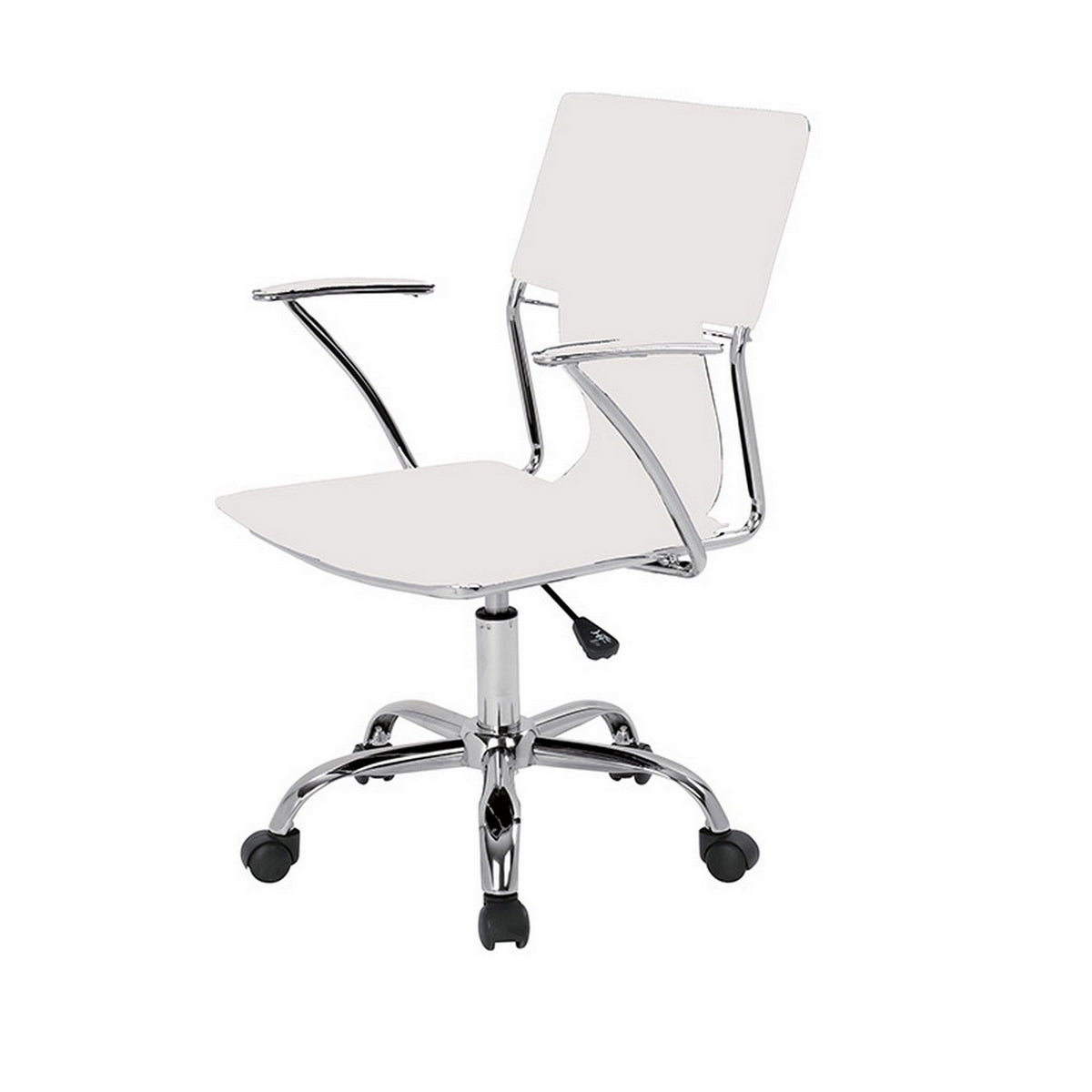 22 Inch Office Chair, Adjustable Lift, Ergonomic, Wheels, White, Chrome - BM311129