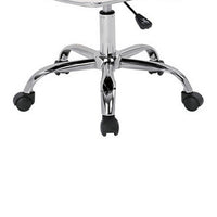 22 Inch Office Chair, Adjustable Lift, Ergonomic, Wheels, White, Chrome - BM311129