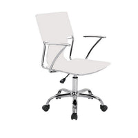 22 Inch Office Chair, Adjustable Lift, Ergonomic, Wheels, White, Chrome - BM311129