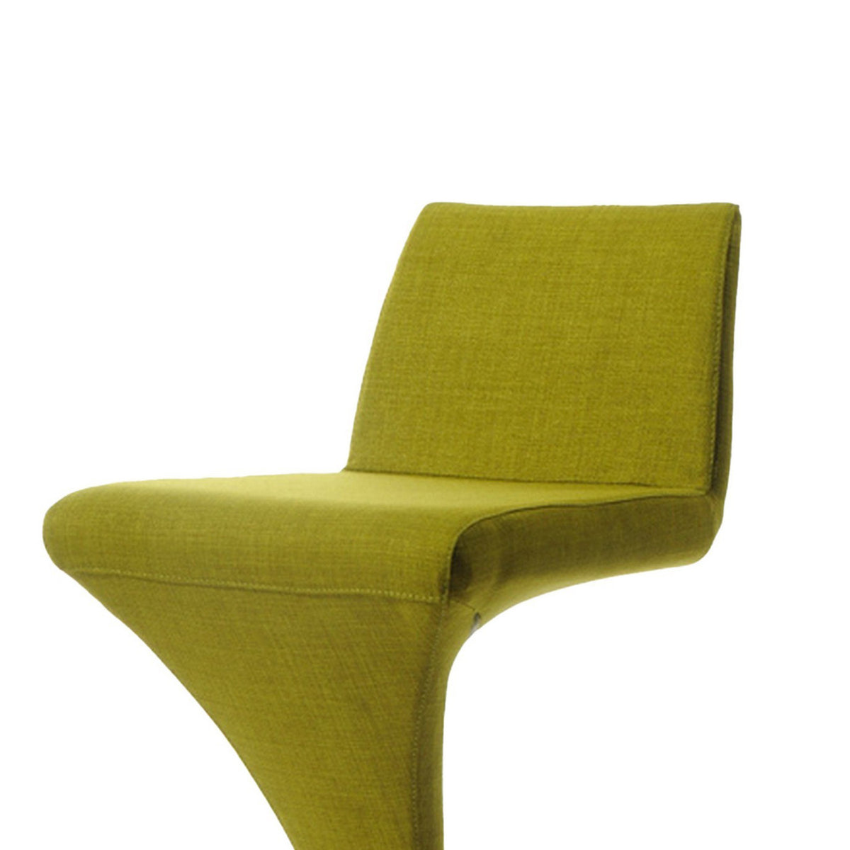 30 Inch Barstool Chair, Curvy Svetle Leg, Olive Green Fabric Upholstery - BM311131