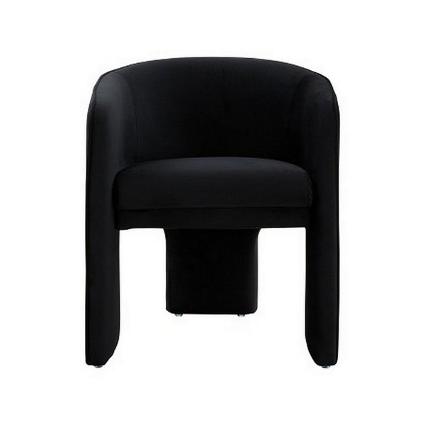24 Inch Accent Chair, Modern Style, 3 Legs, Black Velvet Upholstery - BM311161