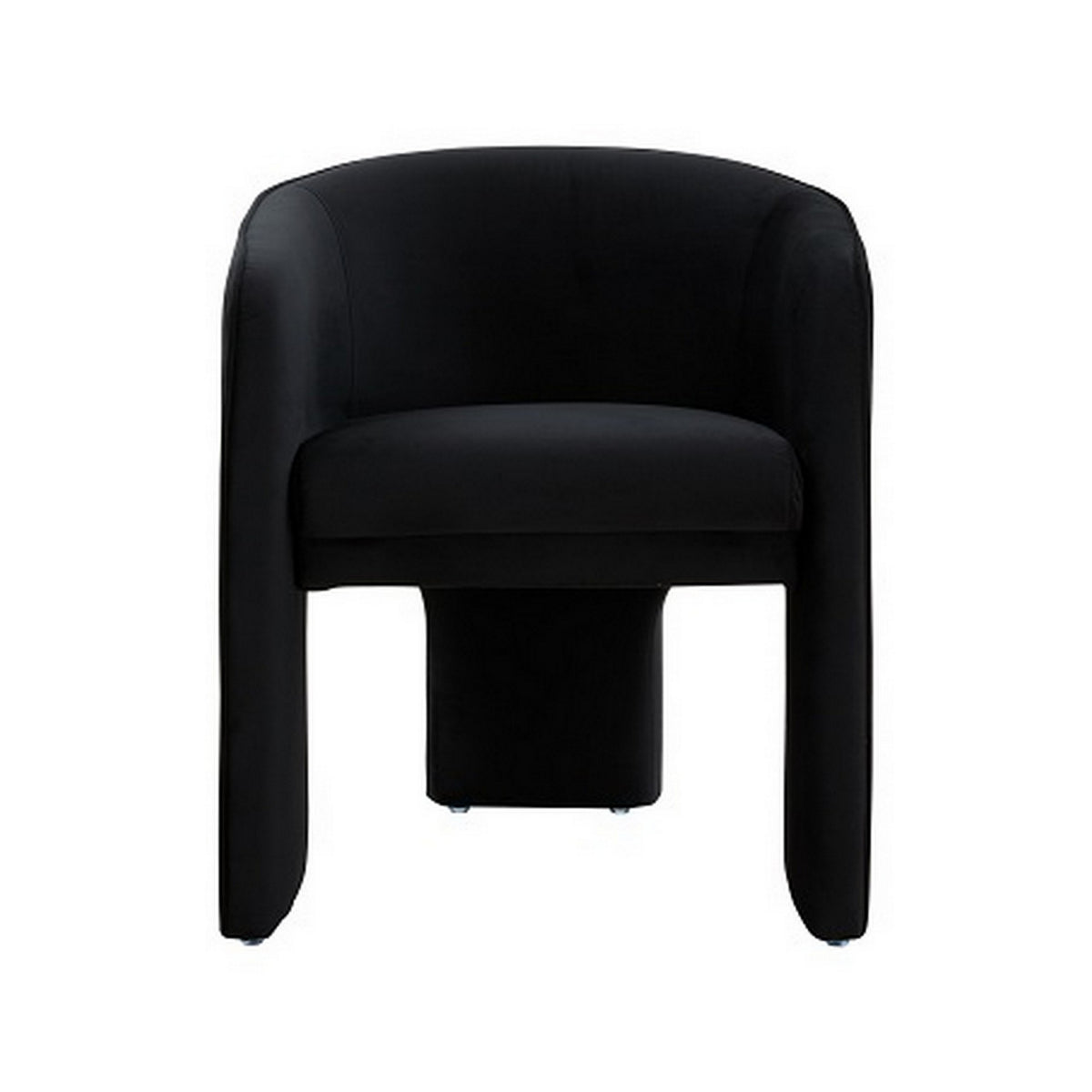 24 Inch Accent Chair, Modern Style, 3 Legs, Black Velvet Upholstery - BM311161