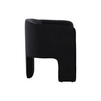 24 Inch Accent Chair, Modern Style, 3 Legs, Black Velvet Upholstery - BM311161