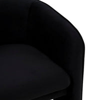 24 Inch Accent Chair, Modern Style, 3 Legs, Black Velvet Upholstery - BM311161