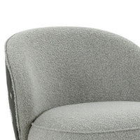 32 Inch Swivel Accent Chair, Smooth Curved Shape, Gray Fabric Upholstery - BM311164