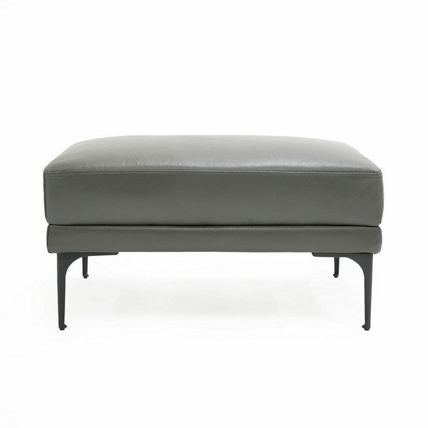 Salk 30 Inch Ottoman, Rectangular Cushioned Seat, Dark Gray Upholstery - BM311175