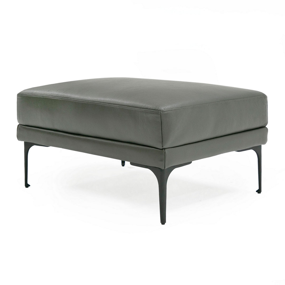 Salk 30 Inch Ottoman, Rectangular Cushioned Seat, Dark Gray Upholstery - BM311175