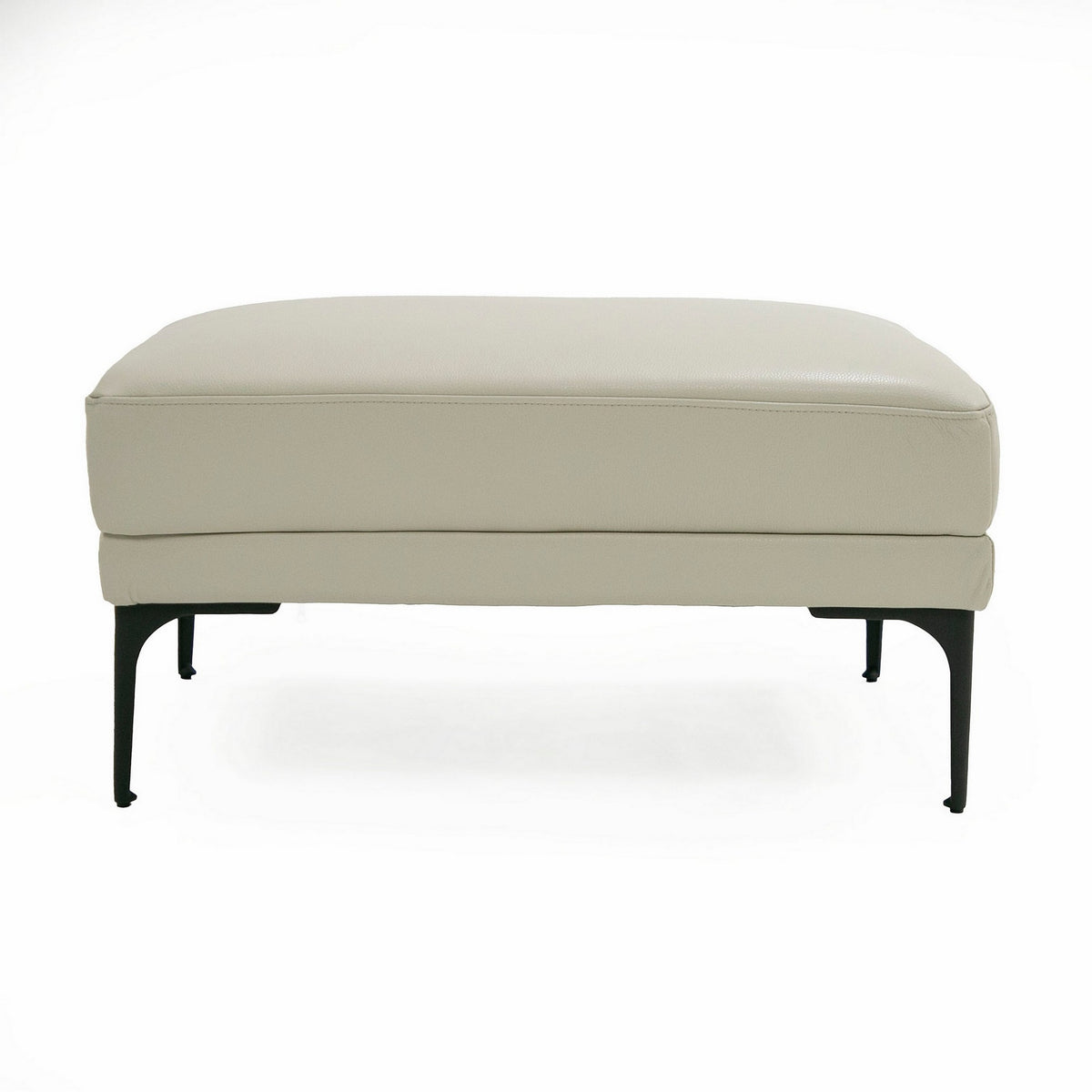 Salk 30 Inch Ottoman, Rectangular Cushioned Seat, Light Gray Upholstery - BM311176