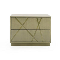 28 Inch Nightstand, Cross Sectioned Paint Art, Cubed Design, Bronze White - BM311196