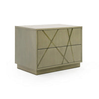 28 Inch Nightstand, Cross Sectioned Paint Art, Cubed Design, Bronze White - BM311196