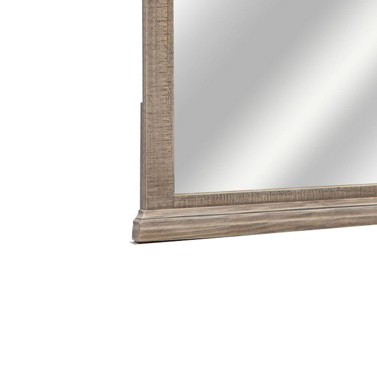 Tren 37 x 42 Dresser Mirror, Rectangular, Pine Wood, Gray, Grain Details - BM311200