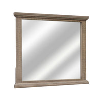 Tren 37 x 42 Dresser Mirror, Rectangular, Pine Wood, Gray, Grain Details - BM311200