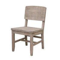 Rien 23 Inch Dining Chair Set of 2, Pine Wood, Grain Details, Rustic Gray - BM311203