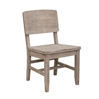 Rien 23 Inch Dining Chair Set of 2, Pine Wood, Grain Details, Rustic Gray - BM311203