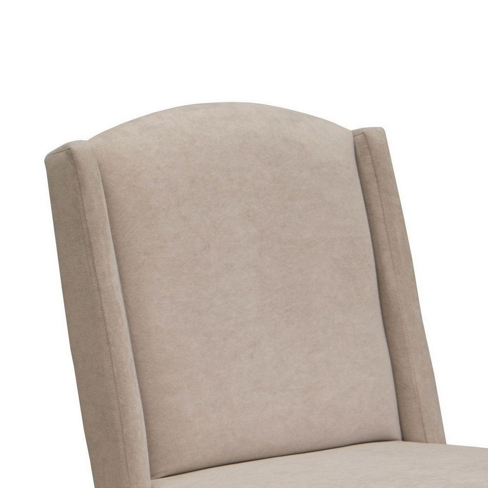 Rien 23 Inch Dining Chair Set of 2, Pine Wood, Fabric, Grain Details, Gray - BM311204