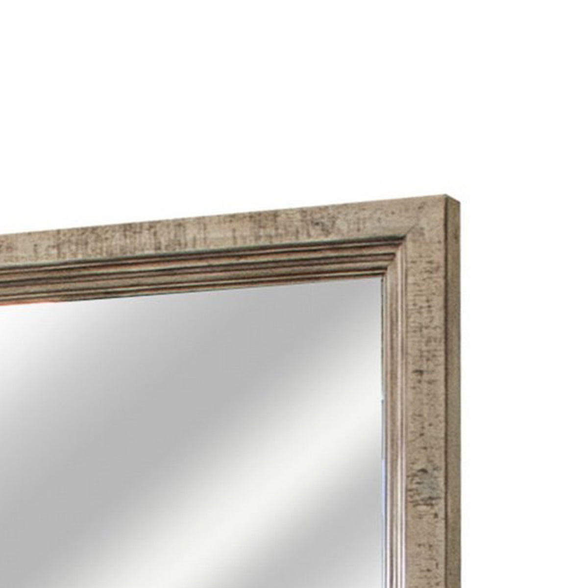 Nite 33 x 45 Inch Dresser Mirror, Pine Wood, Rectangular, Taupe Brown - BM311227