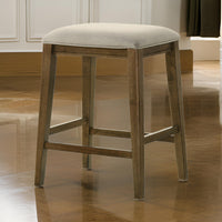 Rani 26 Inch Counter Height Stool, Cushioned Seat, Backless, Beige Finish - BM311413