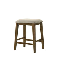 Rani 26 Inch Counter Height Stool, Cushioned Seat, Backless, Beige Finish - BM311413