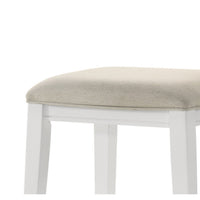 Rani 26 Inch Counter Height Stool, Cushioned Seat, Backless, White Finish - BM311414