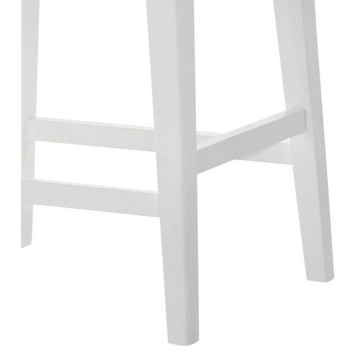 Rani 26 Inch Counter Height Stool, Cushioned Seat, Backless, White Finish - BM311414