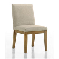 Yuvi 23 Inch Dining Chair Set of 2, Cushioned Seats, Beige Upholstery - BM311421