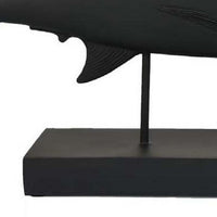 Owa Swordfish Sculpture, Resin Tabletop Decor on Stand, Classic Matte Black - BM311445