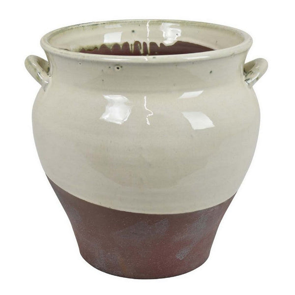 Elf 12 Inch Vase, Baluster Shape, 2 Handles, White, Transitional Style - BM311448