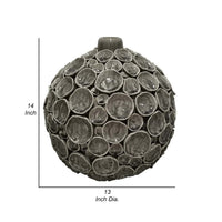 14 Inch Decorative Vase, Rich Artisan Ceramic Bubble Pot Design, Gray - BM311459