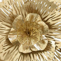 Cari 28 Inch Wall Decor, Modern 3D Metal Flower Hanging Art, Gold - BM311461