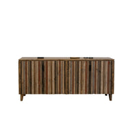 Texu 69 Inch Sideboard Console, Pine Wood, Pedant Handles, Brown, Red - BM311490