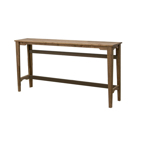 Asic 67 Inch Bar Height Sofa Table, Natural Brown Mango Wood, Grain Details - BM311499