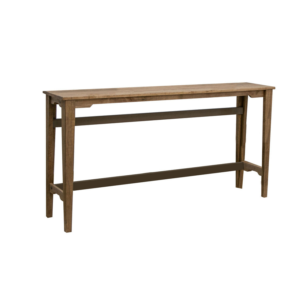 Asic 67 Inch Bar Height Sofa Table, Natural Brown Mango Wood, Grain Details - BM311499