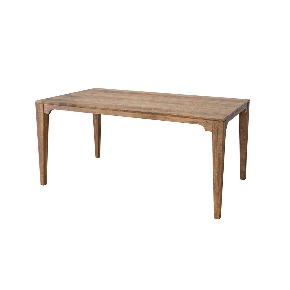 Asic 60 Inch Dining Table, Mango Wood, Grain Details, Natural Brown - BM311500